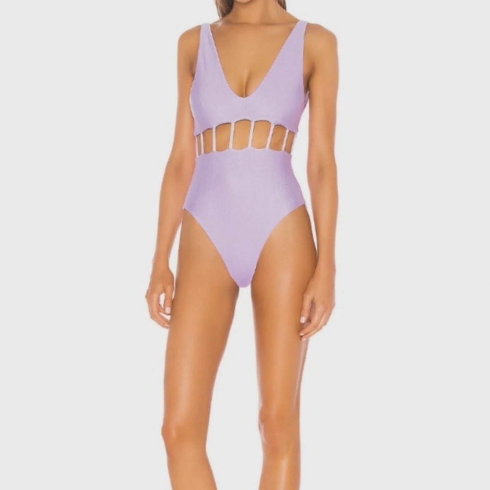 NEW Tularosa Cristobal One Piece swimsuit pale purple XXsmall - Xsmall